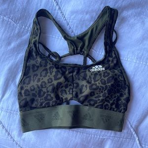 Green Cheetah Adidas Sports Bra